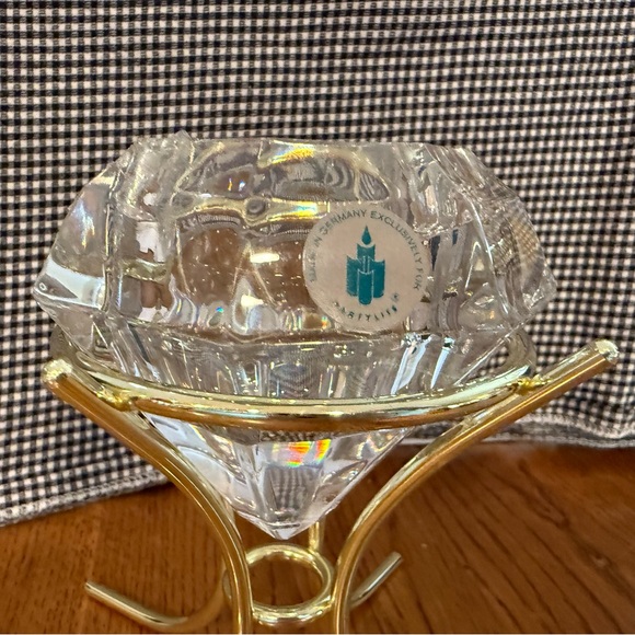 Party-lite Vintage 24% crystal diamond shape candle holder - Picture 3 of 7